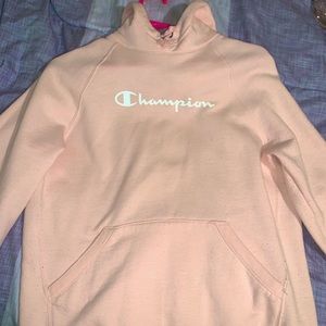 pink champion hoodie